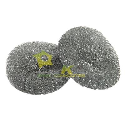 China Hot Selling Viable Kitchen 18g Pot Galvanized Steel Wire Ball Galvanized Wire Mesh Metal Silver Scourer Ball for sale