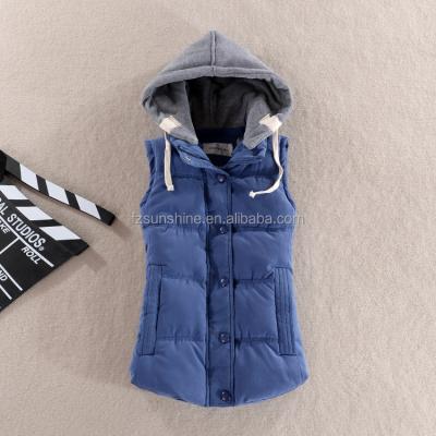 China Breathable Casual Quilted Women's Hooded Vest For Women for sale