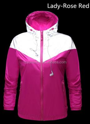 China 2017 Light Weight Pink Breathable Safety Breathable Reflective Jackets With Hood And Earpiece for sale