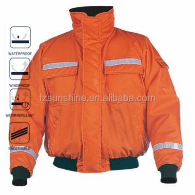 China Breathable Work Wear Breathable Quilted Jacket With Reflective Stripes for sale