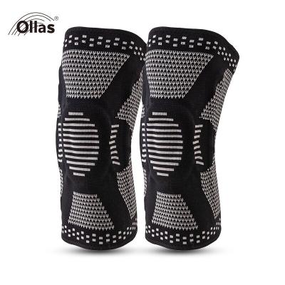 China Adjustable Elasticity Customized Breathable Sports Knee Sleeve Silicon Knee Support Elastic Nylon Brace for sale