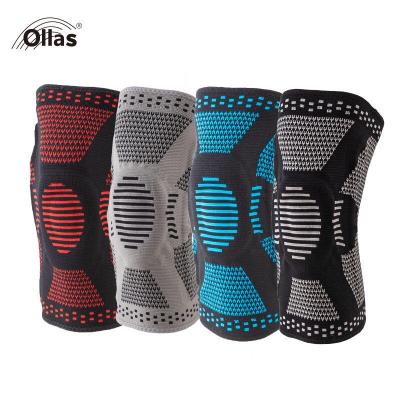 China Breathable Recycling Elastic Silicone Brace Motorcycle Basketball Adjustable Elasticity Knee Guard Protector Sleeve Elastic Knee Brace for sale