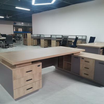 China Cheap Modular Modern Manager Desk Table L Train Luxury Wooden Boss Office Furniture CEO Executive Desk for sale