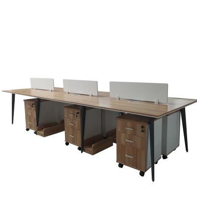 China Modular Wood Office Furniture 6 Person Office Cheap Price Table MDF Table Staff Workstation Desk for sale