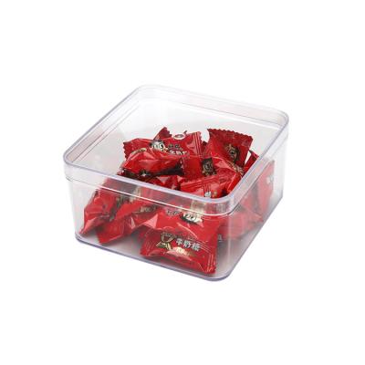 China Square Recyclable Plastic Box Preserved Beef Pellet Packing Box Dried Fruit Cookie Food Box For Candy Display for sale