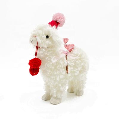 China Festival Decoration Selection Factory Price Christmas Plush Christmas Alpaca Lovely Kids Animal Gifts Candy Alpaca Presents Decorate for sale