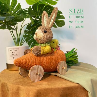 China Wholesale Factory Price Low MOQ Festival Decoration Good Festival Decoration Sisal Easter Decor Rabbit Gift for sale