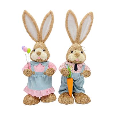 China Festival decoration selection 2021 hot factory direct supply price sisal handmade Easter party supplies Bunny Decoration festival decoration good for Easter for sale