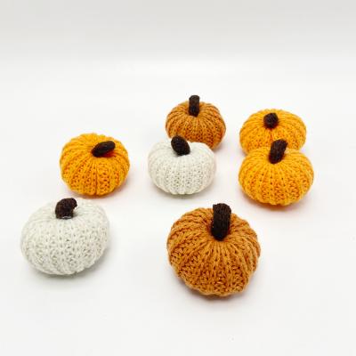 China Festival Decoration Selection Factory Wholesale Fall Decor Stuffed Pumpkin Knitting Artificial Pumpkins Autumn Home Ornaments Harvest Halloween Decoratio for sale