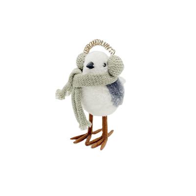 China Festival decoration factory selection holiday decoration artificial plush bird Christmas decoration ornament beautiful for sale