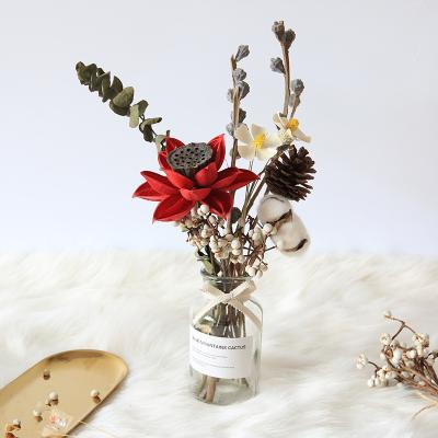 China Decoration Amaryllis DIY mini flower bouquet preserved eternal roses rose flowers dry flower bouquet wedding for sale