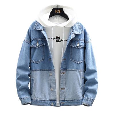 China Plus size 2020 new autumn style men's fashion long sleeve plus size denim baseball uniform jacket for sale