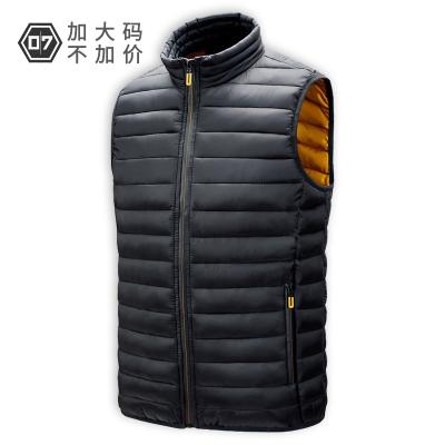 China Fashion Custom LOGO Fashion Zipper Winter Casual Sleeveless Jacket Stitched Down Stripper Waterproof Men's Vests for sale