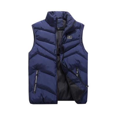 China 2020 Viable Hot Sell New Fashion Men's Classic Plus Size Sleeveless Stand Collar Stitched Stripper Down Vest Outerwear for sale