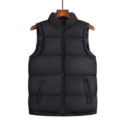 China 2020 Autumn and Winter Men's Reversible Fashion Stand Collar Thicken Cotton Reversible Vest for sale