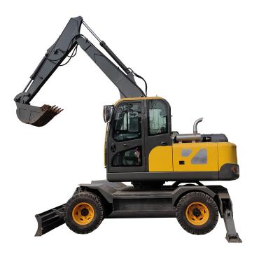 China Garden Farmland Excavator New Wheel Excavator Digger Machine 7 Ton 8 Ton 9 Ton Grab Wood Chipper Hydraulic Excavator for sale