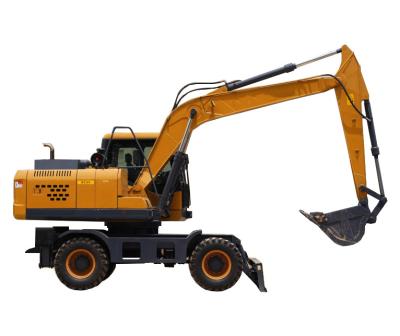 China low fuel consumption china 14 ton mini wheel excavator with digger bucket rubber tire hydraulic excavator for sale price for sale