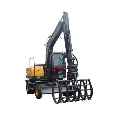 China Garden Farmland Excavator China Factory Wheel Excavator Digger Machine 7 Ton 8 Ton Hydraulic 9 Ton Grapple Wood Chipper Excavator for sale