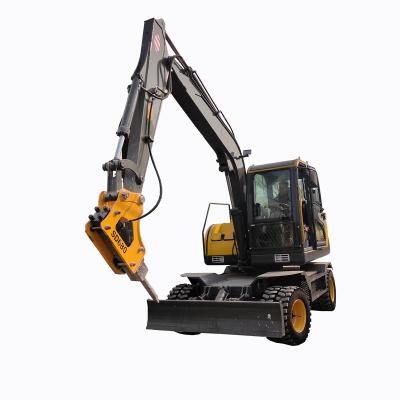 China Garden Farmland Excavator New Wheel Excavator Digger Machine 7 Ton 8 Ton 9 Ton Grab Wood Chipper Hydraulic Excavator for sale