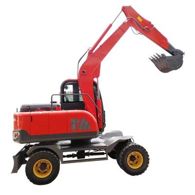 China 6.5 Ton Mini Farmer Wooden Excavator Grab High Price Cheap Factory Wheel Power Motor Excavator Digger for sale