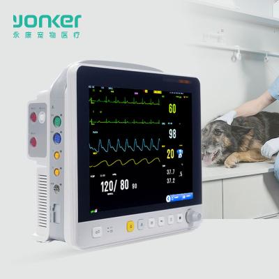 China Multiparameter Acrylic Animal Veterinary Monitor Touch Screen ECTO2 Veterinary Monitor YK-VE12 Heart Monitor bulit-in printer for sale