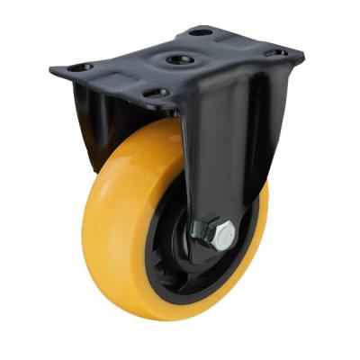 China Medium Duty Rigid Plate Polyurethane Caster Wheels For Trolley for sale