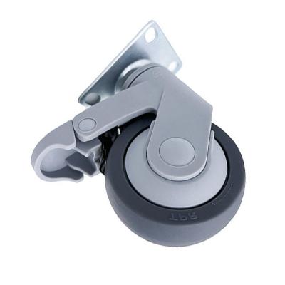 中国 4 Inch Medical Swivel TPR Single Caster Wheels For Hospital Furniture Trolley 販売のため