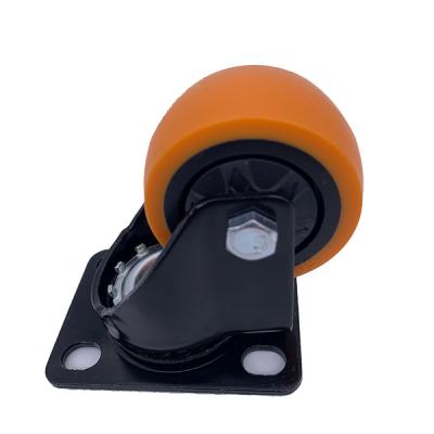 China 2 Inch Orange PU Swivel Heavy Duty No-Brake Caster for sale