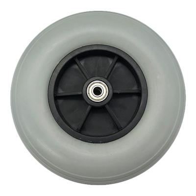 China Disabled PU Foam Solid Flat 8 Inch 200mm Wheelchair Caster Wheels for sale