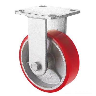 China 150MM PU Rigid Caster Wheel Heavy Duty Castors Wheels for sale