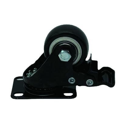 China 40MM Swivel Plate Caster Wheels Polyurethane Non Marking Locking Stem for sale