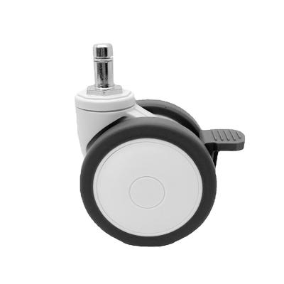 China Medical TPR Nylon Bracket Swivel Caster Wheels Hospital Bed Casters​ 3 Inch for sale