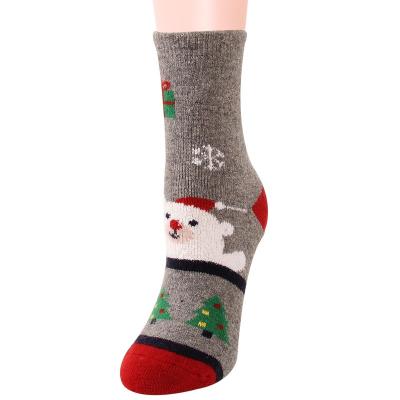 China Winter woolen warm circle thickened thick Christmas socks Santa Claus elk cashmere thongs warm woolen socks for sale