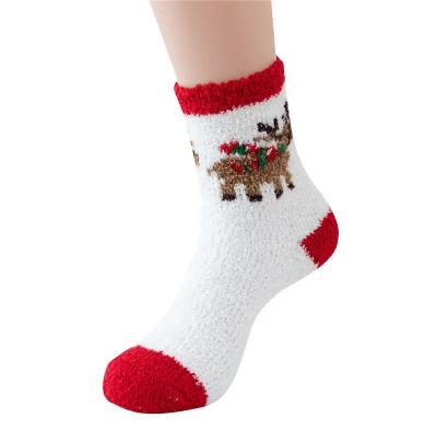 China New warm warm autumn and winter all half foot velvet socks Christmas socks thickened towel socks for sale