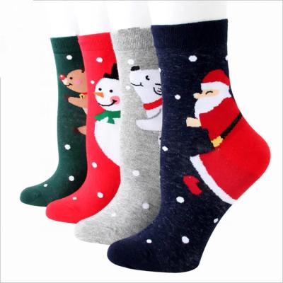 China New Warm Snow Bear Cotton Cute Christmas Gift Socks Women Cartoon Christmas Socks for sale