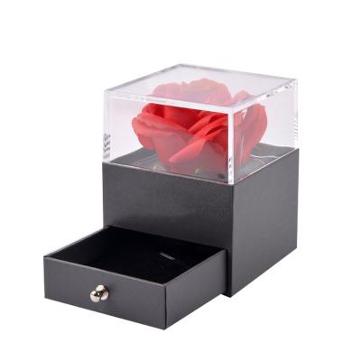 China China Supplier Acarylic Flower Box For Flower Packaging Square Branch Flower Box Transparent Single Flower Customized Acrylic Packing Box for sale