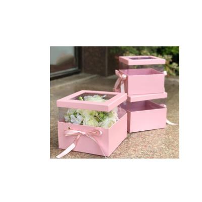 China High Quality Recycled Materials Box For Decorative Flower PVC Flower Arrangement Box for sale