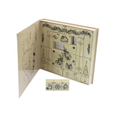 China High Quality 2020 Simple Handmade Factory Kraft Paper Door Calendar Box With Christmas Advent Calendar Box for sale