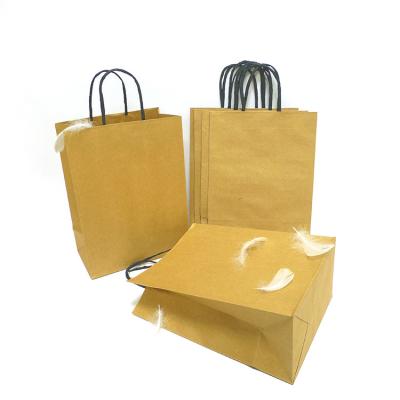 China Recyclable Plain Brown Kraft Paper Bag With Twisted Rope Handle Custom Newsagent Bags With Your Own Logo for sale