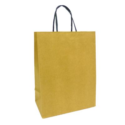 China MOQ 100 Garment Take Out Paper Bag Recyclable Gift Food Food Wholesalers Paper Packaging Bag With Black Handle for sale