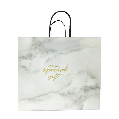 China Recyclable Ready To Ship Small Quantity Purchase Marble Style Paper Bag for sale