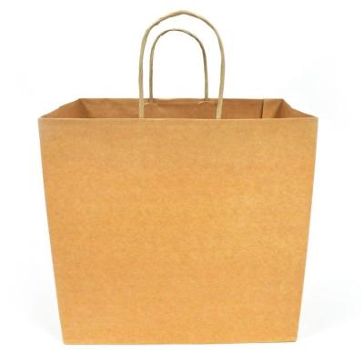 China Custom Recyclable Printed Kraft Paper Lunch Bag Recyclable High Quality Food With Twisted Handles for sale