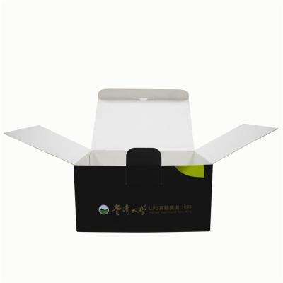 China Recyclable Cardboard and Raw Paper Wholesale Custom Gift ODM Box Tea Packing Black Premium Paperbox for sale