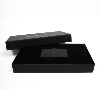 China Recyclable Wholesale Black Luxury Rigid Cardboard Paper Box Business Cardcase Packaging Telescope Boxes for sale