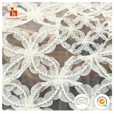 China Wholesale Market Fabric Polyester Breathable Ribbon Circle White Embroidery Lace Online for sale