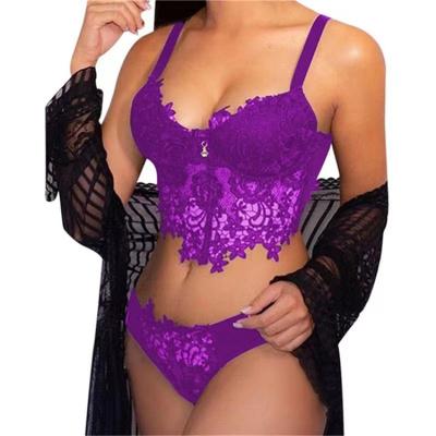 China New style appealing underwear suit lace bridle sexy underwear breathable water-soluble sexy underwear suit for sale