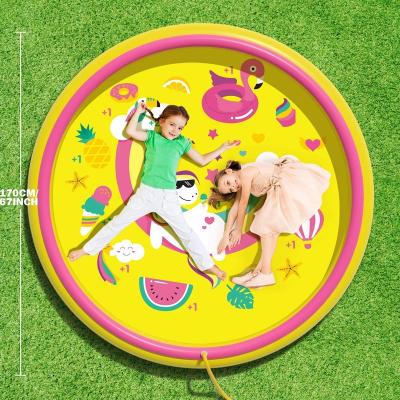 China Indoor and Outdoor Fantasy splash pad hexagon inflatable sprinkler mat for kids for sale