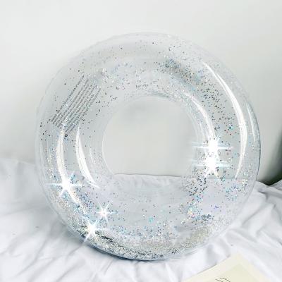 China Women Customized high quality glitter swim ring inflatable float ring in pool for adults size for sale