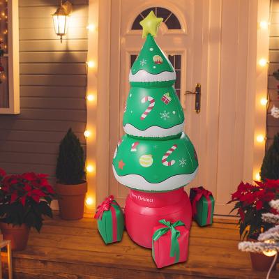 China Indoor and Outdoor New Arrival LED Lighting PVC Christmas Decoration Inflatable Christmas Tree for outdoor for sale