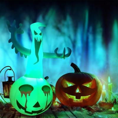 China Indoor and Outdoor Can be custom PVC LED light Inflatable Ghost Pumpin Halloween Decorations for indoor and outdoor for sale